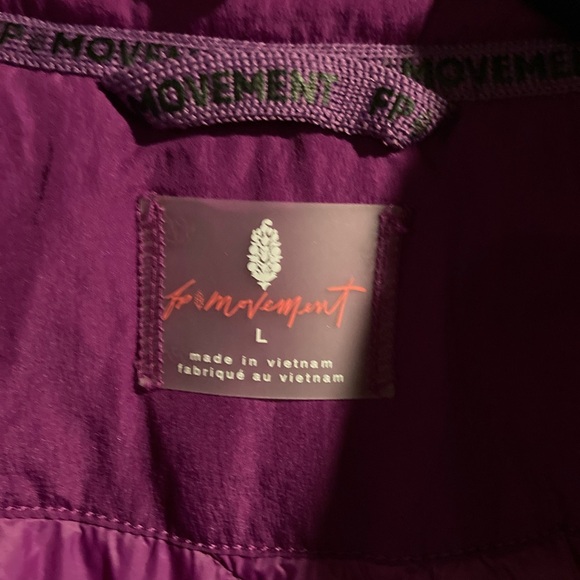 NWOT Free People Movement Off the Bleachers Coaches Jacket/Dark Purple/Size L - Picture 7 of 9